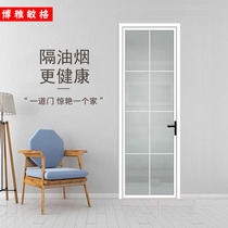 Simple bathroom flat door magnesium titanium aluminum alloy toilet sliding door Double glass kitchen balcony door partition customization
