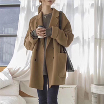 2021 autumn and winter New Korean version of small double-sided cashmere coat women short loose suit fashion woolen coat