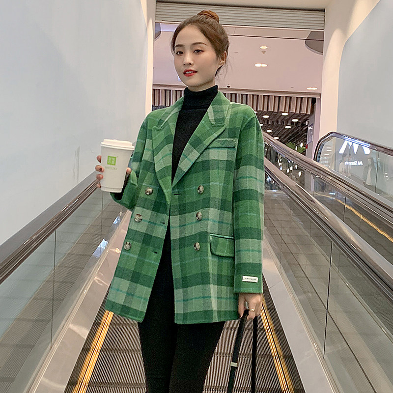 In the winter of 2021, a new double - sided cashmere coat woman middle - and - long - plate suit for small high - end hair coat