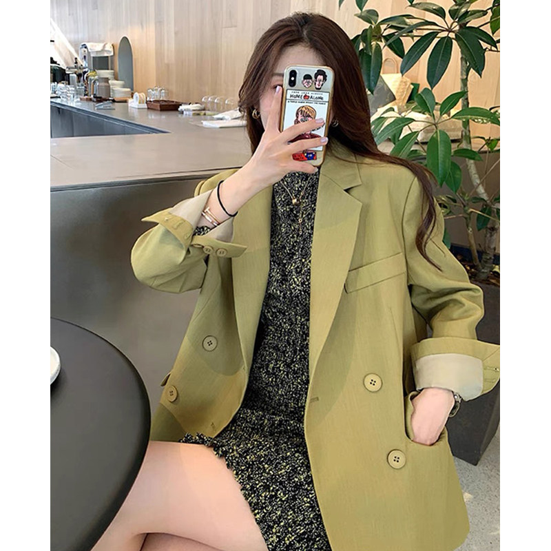 Small suit jacket woman 2022 early spring new small sub-high-sense fried street temperament Casual Loose West Suit Blouse