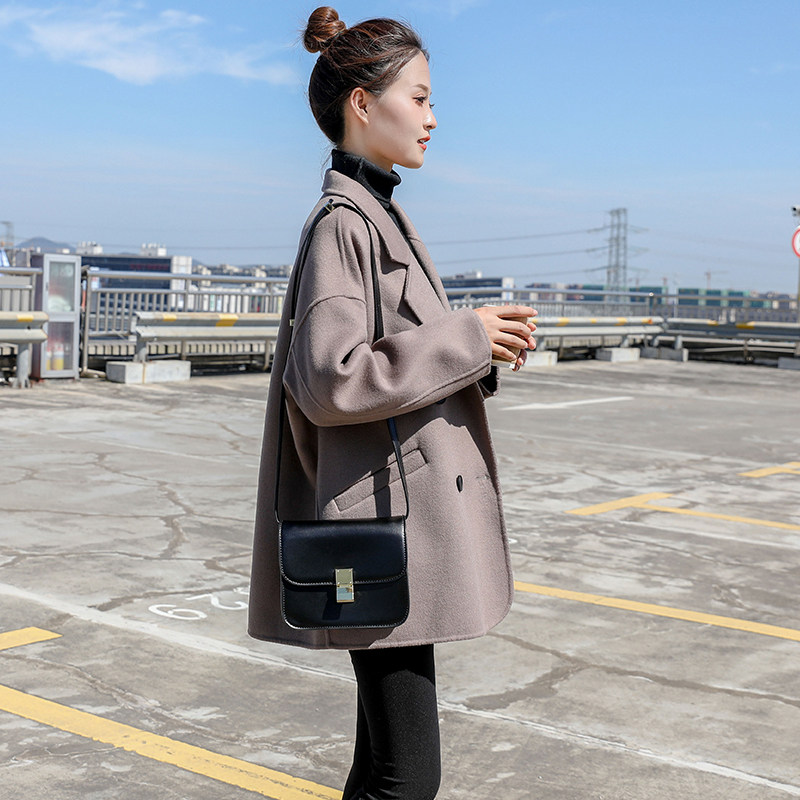 Short SUIT DOUBLE FACE CASHMERE SUEDE ZIPLAND WOMAN 2021 AUTUMN WINTER NEW KOREAN VERSION LOOSE WITH SMALL FUR COAT?