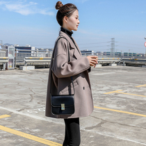 Short suit double-sided cashmere woolen coat women 2021 autumn and winter New Korean version of loose small woolen coat