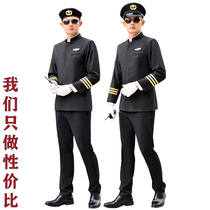 Ifdori black special training uniforms spring and autumn overalls lapel doorman hotel security set