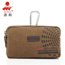 Aoli mobile phone bag men wear belt running bag canvas 5 5 inch 6 inch mobile phone bag horizontal multifunctional hand pocket pocket