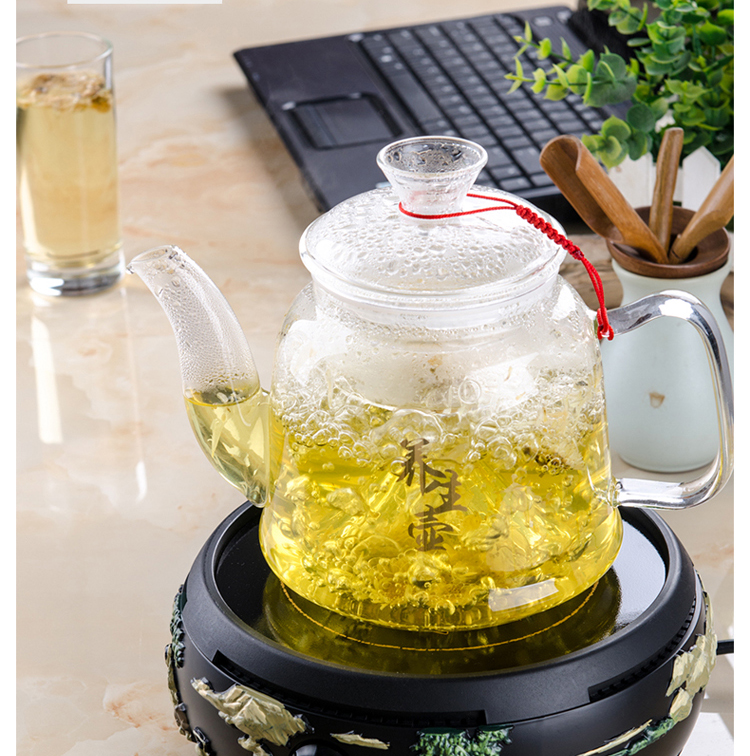 Bếp điện gốm nhỏ bếp nhỏ tròn ánh sáng sóng nước đốt lò trà siêu nhỏ nồi sắt máy pha trà Đức công nghệ câm - Bếp điện bếp từ đôi