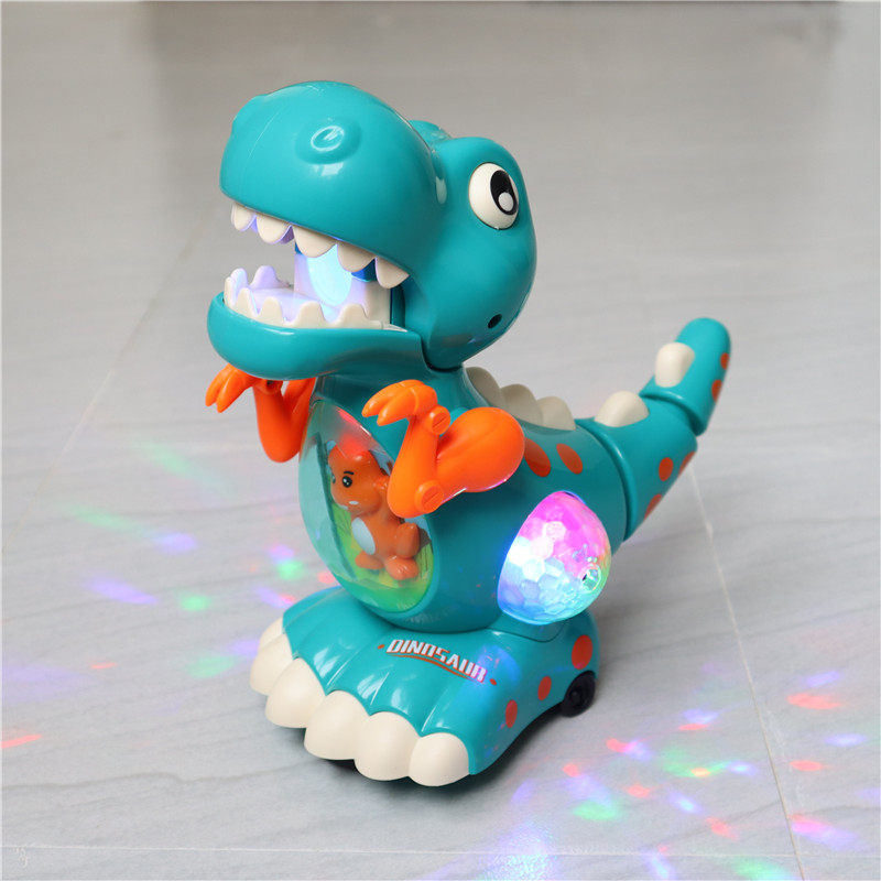 Boy dinosaur toy electric walk lights music vocal simulation of the gift of the king boy George