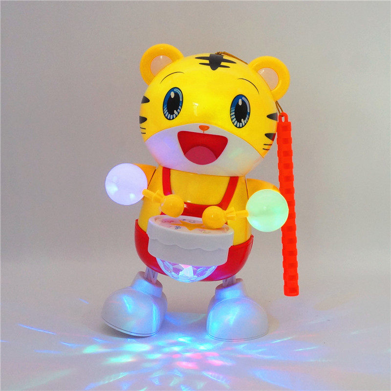 Children's hand-shipped cartoon small lantern toy electric music tiger baby New Year gift Yuan Lantern Flower Light