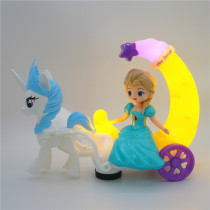 Love Tha Princess Toy Girl Electric Light Music Esha Universal Walking Unicorn Horse-drawn Girl Treasure