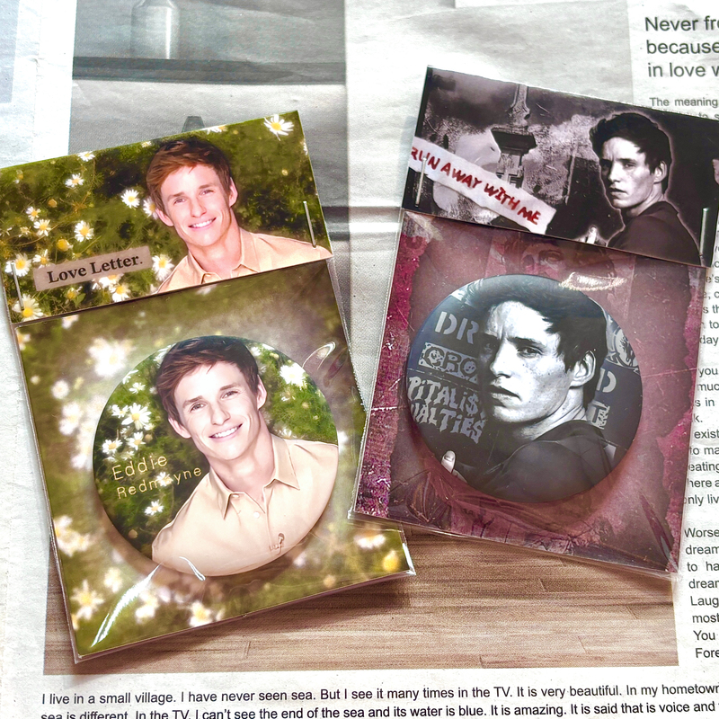 Eddie Redmayne, Little Dobby, the Daily Bugle, Newt, ins European and American Celebrity Merchandise Badges