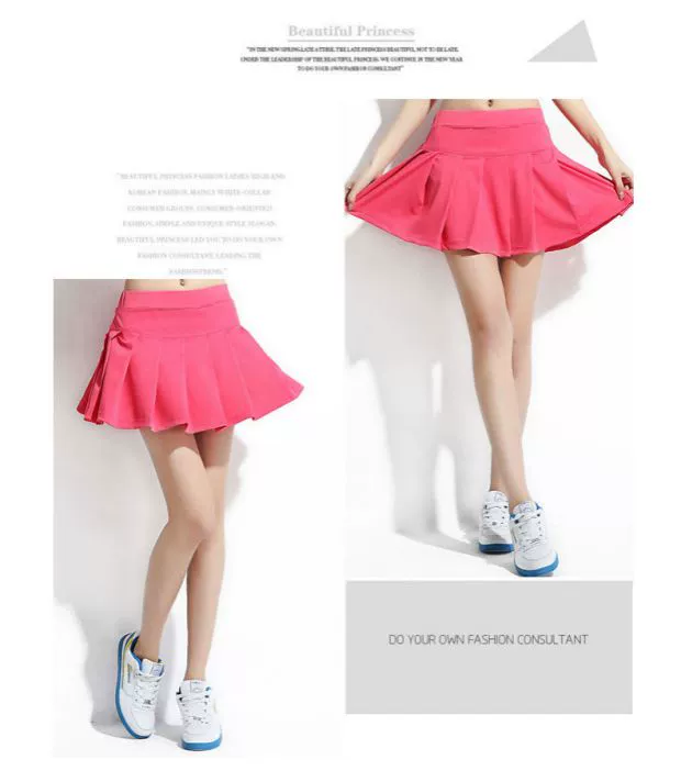 Váy cầu lông mùa hè năng động Hàn Quốc váy lụa thể thao chống đi quần vợt váy thể thao váy trắng váy mua - Trang phục thể thao quần áo the thao nữ adidas