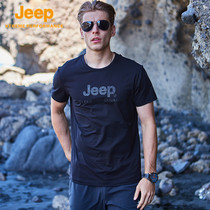 jeep giep short sleeve T-shirt male clothing outdoor sports speed dry half sleeve men round collar loose and sweat pure cotton compassionate