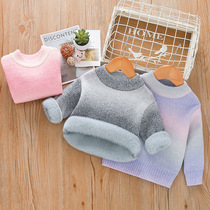2022 winter clothes boys and girls mink fleece sweater childrens fleece and thick one-piece fleece sweater childrens bottoming shirt