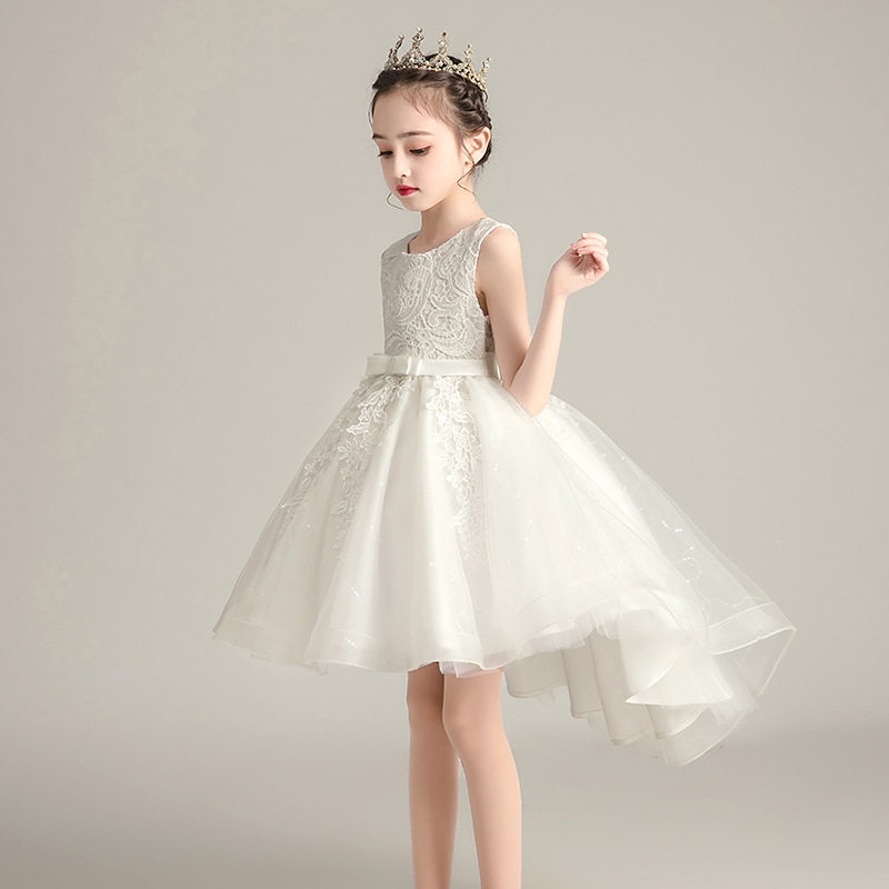 Children's dress princess skirt summer girl trailing skirt little girl tutu skirt host performance dress flower girl wedding dress
