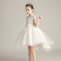 Childrens dress princess dress summer girl trailing skirt little girl tutu dress host performance dress flower girl wedding dress