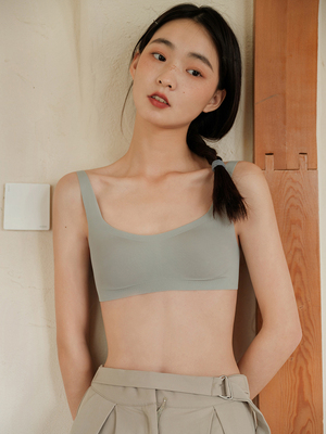 taobao agent Thin comfortable steel ring bra, bra top, latex underwear, push up bra, square neckline