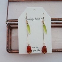 huang huang original hand-made cute elegant tulip 14kgf ear line