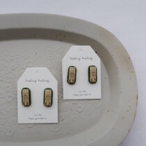 huang huang original hand-made nostalgic glass antique Czech beads embroidered earrings