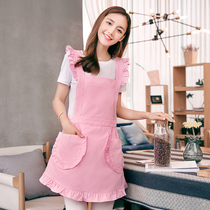 Cute Day Ensemble Maid Apron cooking Home Kitchen anti-oil pure cotton Korean version Fashion female medecor workwear skirts