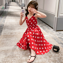 Girls dress summer 2021 new little girl long dress net red princess chiffon dress summer foreign style skirt tide