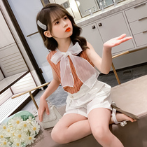 Girls suit summer 2021 new childrens net red little girl foreign summer fashion two-piece fashion