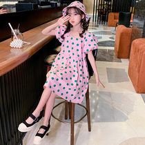 Girls summer dress 2021 new Korean princess dress female big child childrens summer skirt foreign style polka dot skirt