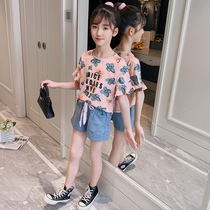 Girls summer suit 2021 new girls summer leisure childrens sports primary school girls 13 years old 15