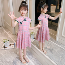 Girls dress 2021 new summer dress children cheongsam summer skirt Western style girl Chinese style princess hanfu