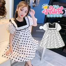 Girls short-sleeved princess dress 2021 summer new girls thin summer skirt Western style super fairy childrens dress