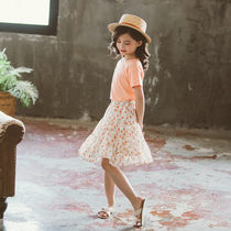 Net red Childrens clothing Girls  dresses Summer 2021 new Korean version of the tide childrens girl skirt foreign princess skirt