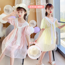 Girls dresses summer dresses 2021 new foreign style little girl fairy princess dress big childrens childrens clothing summer skirt