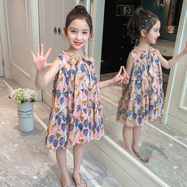 Girls dress summer 2021 new big childrens little girl summer style net red foreign summer princess skirt