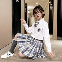 Girls jk uniform Autumn Navy sailor suit Net red suit Uniform girls college style pleated skirt two-piece set