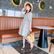 Girls  skirts 2021 summer new Korean version of childrens foreign style small fresh thin princess dress large childrens dress