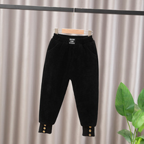 Childrens clothing girls  autumn and winter pants 2021 new outer wear velvet thick leggings net red childrens sports pants
