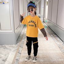 Girls  suit spring 2021 new foreign style childrens net red clothes fashionable spring and autumn childrens sports two-piece set