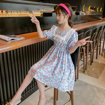 Girls dress summer dress 2021 new Korean version of the childs foreign princess dress big child summer net red girl skirt