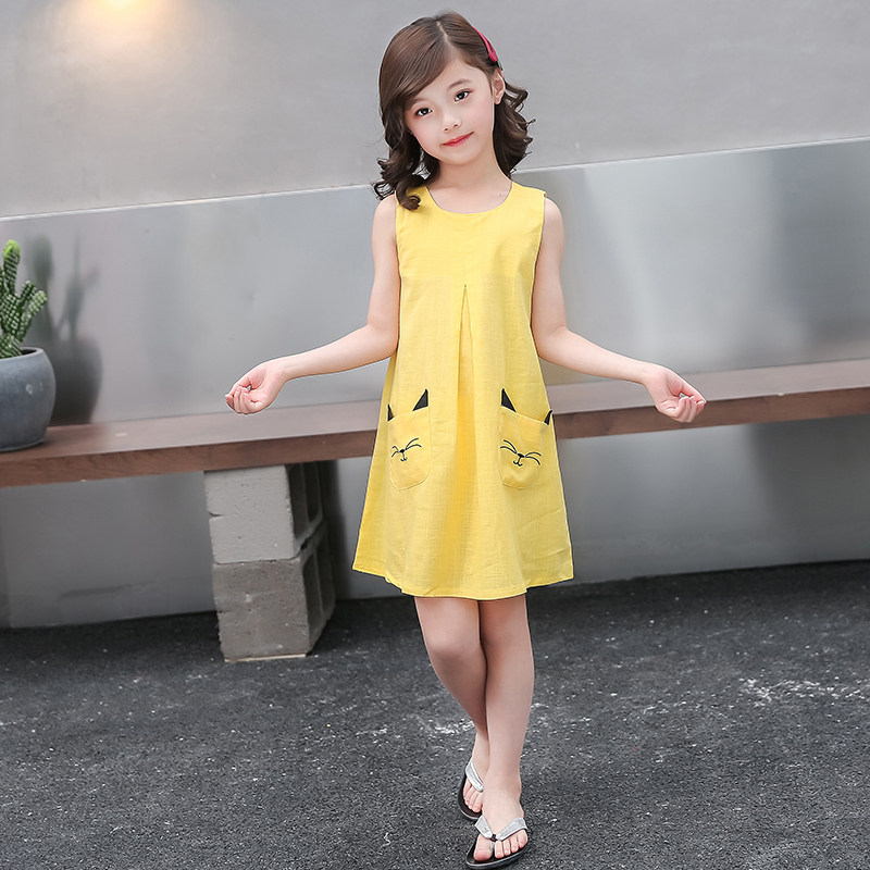 Girls dress summer 2021 new foreign style net red Zhongda children's cartoon little girl big child super fairy skirt