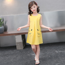 Girls dress summer 2021 new foreign style net red Zhongda childrens cartoon little girl big child super fairy skirt