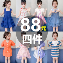 Girls  dresses summer 2021 new little girl net red super fairy princess dress summer childrens clothing western skirt tide