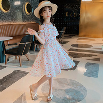 Girls dress net red skirt hot Western style girl big boy 2021 new long dress super fairy over the knee summer dress