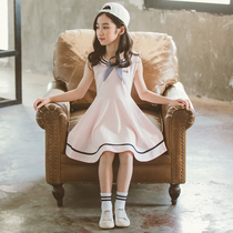 Girls dress 2021 new summer dress little girl princess dress large childrens clothing childrens foreign style skirt summer tide