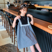 Girls dress summer dress 2021 new foreign style childrens skirt big virgin girl summer college style princess dress