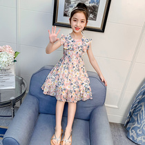 Girls princess dress summer 2021 new childrens Korean version of foreign chiffon dress girl fairy wind summer dress