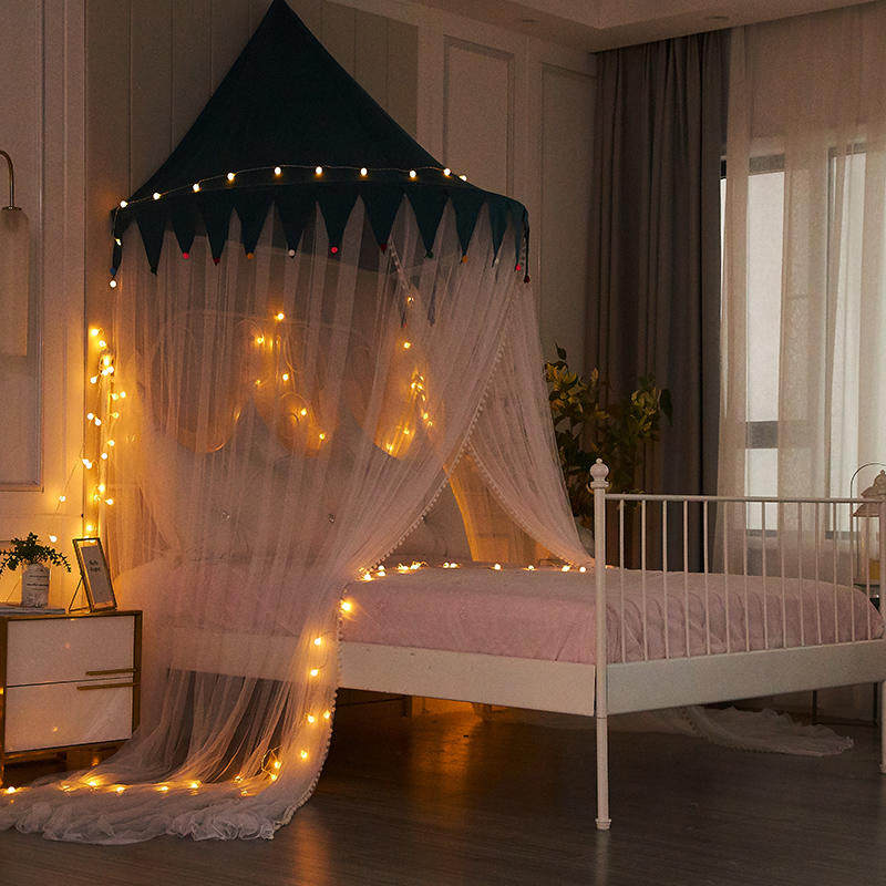 Princess wind ceiling mosquito net household floor-to-detachable net semidome ceiling beds for children's beds free of installation