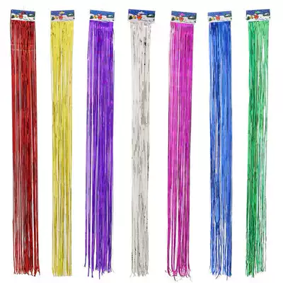 Tassel colored rain silk curtain Children's birthday party decoration jewelry Wedding room wedding pull flower color with background wall decoration