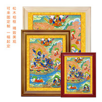 Customize the 0656 lotus division Eight changes (lion roar sound) Tibet Donkaver Painted Solid Wood Frame Frames