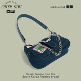 Джинсовая сумка подмышку, демисезонная сумка через плечо, премиум класс