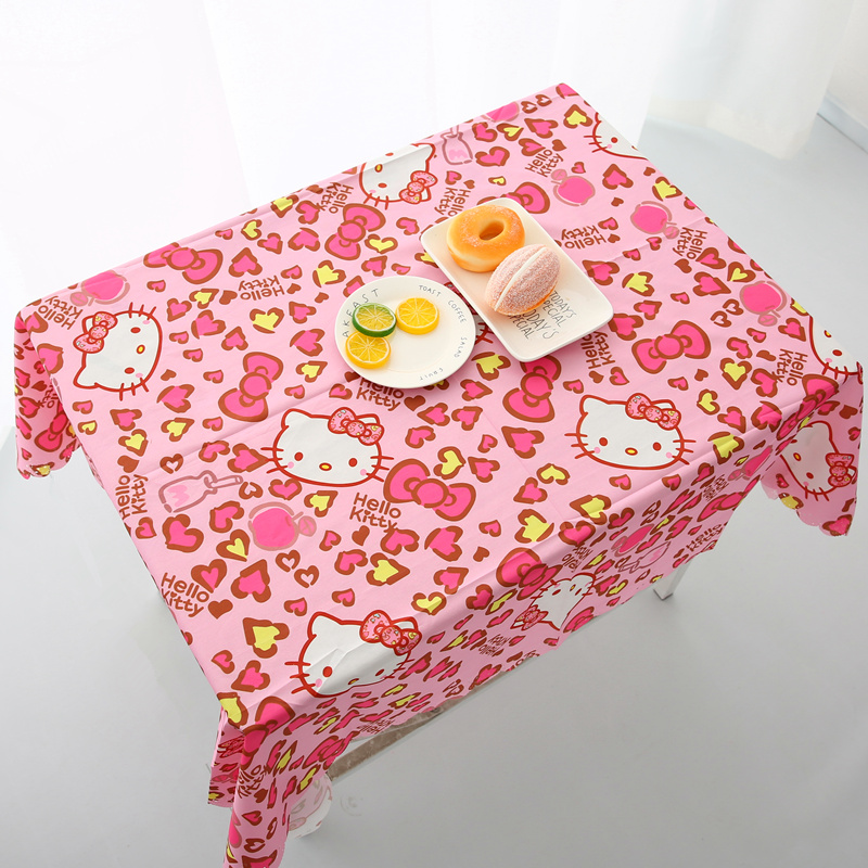 Cartoon Cute Cloth Art Table Cloth Mesh Red Girl Hearts Home Table Tea Table Cloth Student Desk Decoration Tablecloo