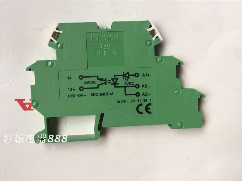 Original Phoenix DEK-OV-5DC 24DC 3 Phocoupled Relay No. 2941361