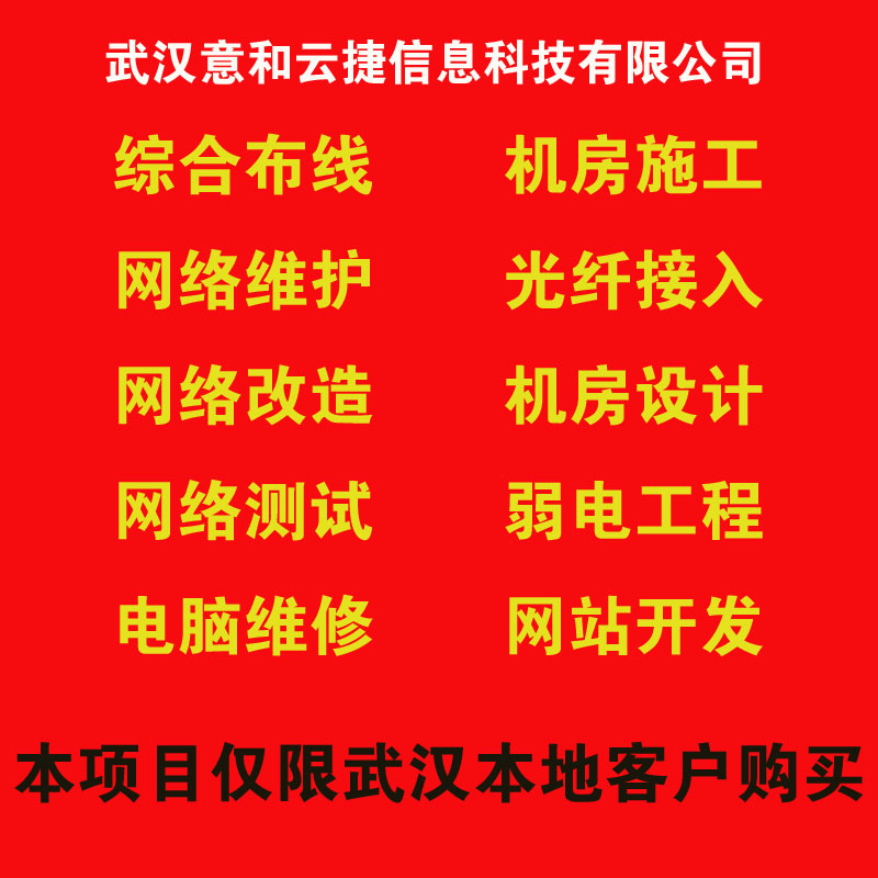 Wuhan network computer maintenance and wiring construction computer maintenance integrated network route wiring computer room installation optical fiber project